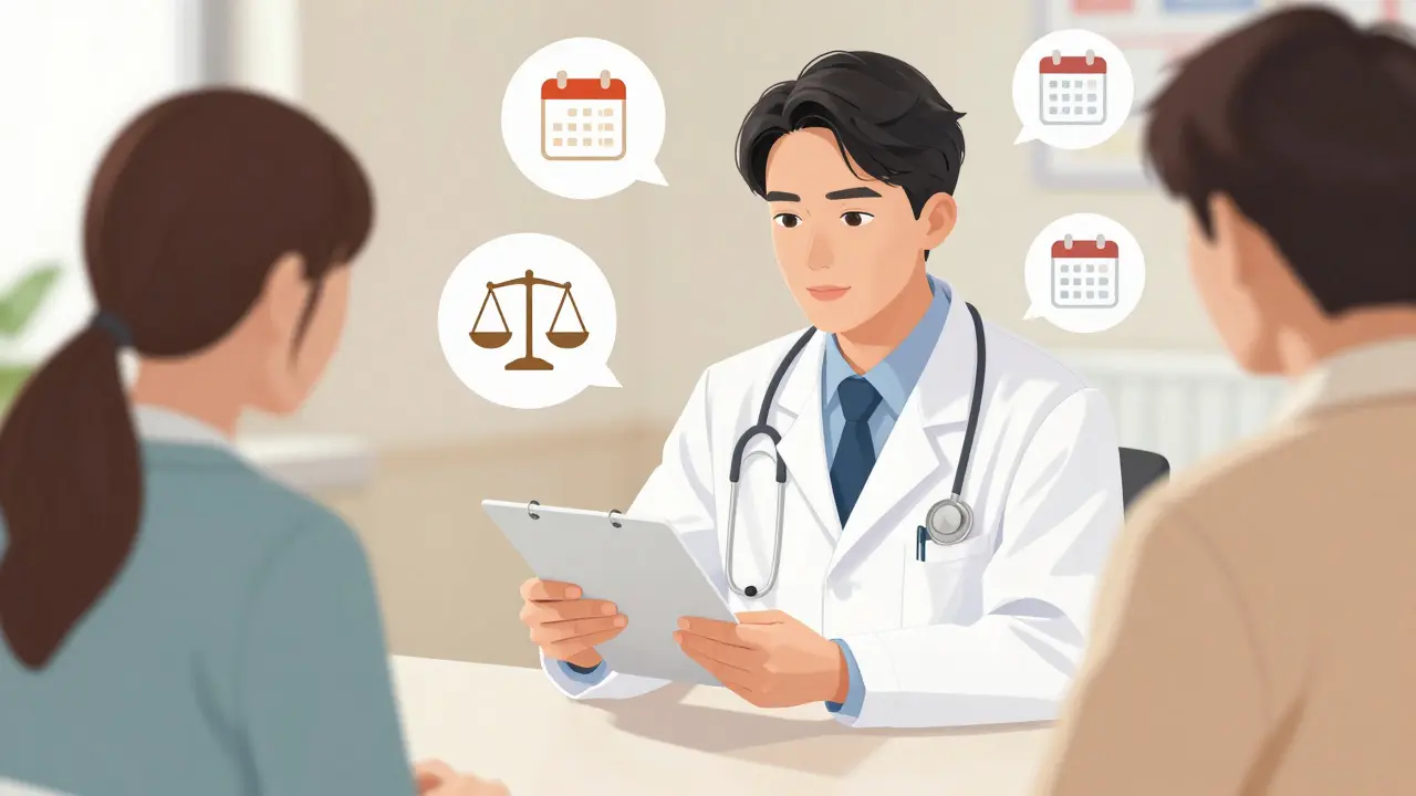 Physician consulting with patient in bright medical office